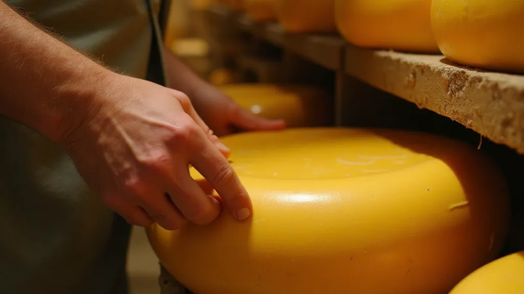Cheesemaker Turning Gruyère