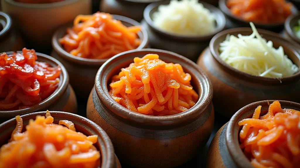 Variety of Kimchi in Jars
