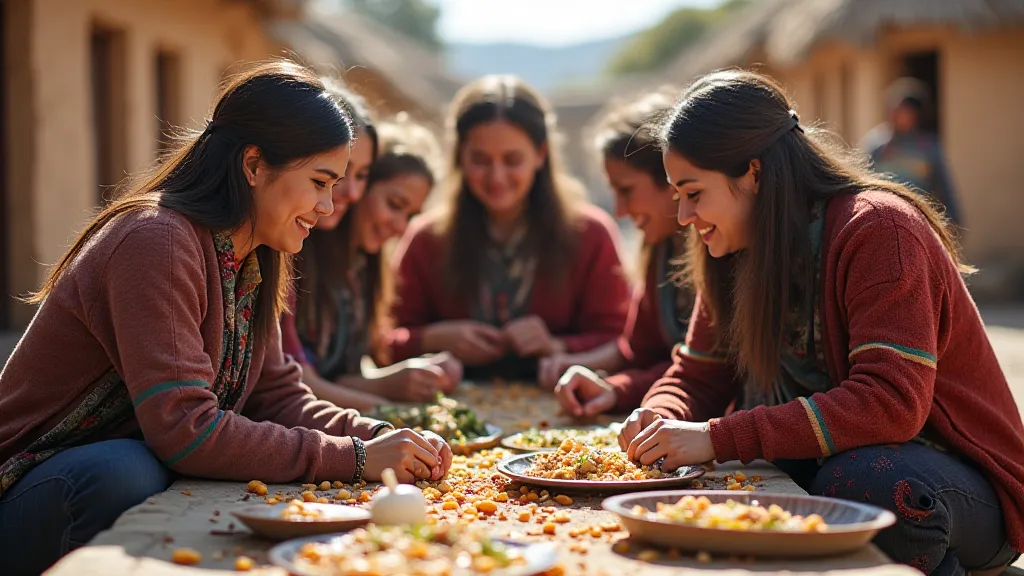 Navajo Women Preparing Food