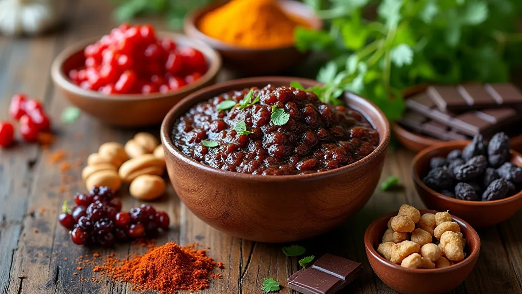 Ingredients for making mole