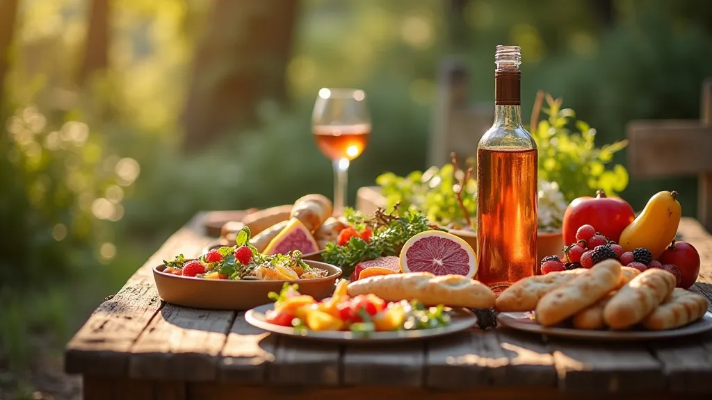 Provençal feast on a wooden table